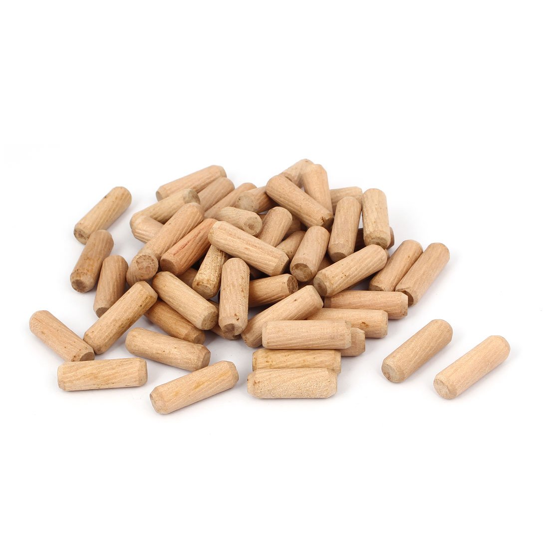 Sourcingmap a16080100ux0165 Cabinet Drawer 10mm x 30mm Round Fluted Wood Wooden Craft Dowel Pins 50 Pcs, Light Brown, Set of 50 Pieces