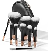 Kingtree Travel Makeup Brush Set, 10Pcs Mini Makeup Brushes with Pouch Portable ON THE GO Makeup Brush Travel Set, Easy-taken Full Complete Function Cosmetic Brushes for Flawless Makeup Looks