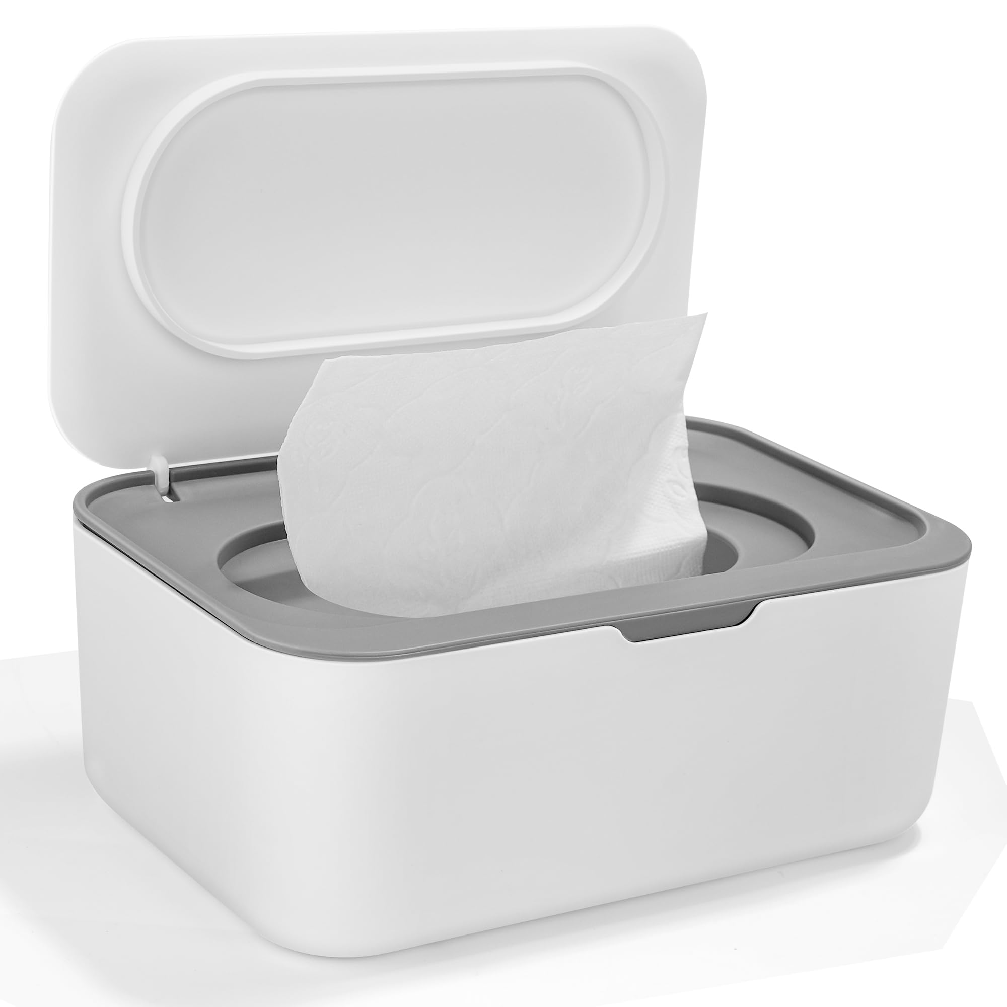 Cheerhom Wet Wipes Box, Baby Wet Wipe Dispenser Box, Dispenser Box for Wet Toilet Paper, Baby Water Wipes Dispenser Holder with Lid Holds The Wipes, Wet Paper Box for Outdoor, Home and Office (Beige)