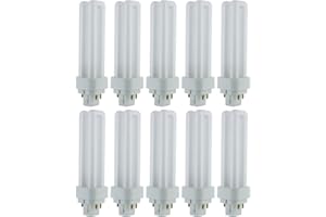 Sunlite 4100K Cool White Fluorescent 13W PLD Double U-Shaped Twin Tube CFL Bulbs with 4-Pin G24Q-1 Base (10 Pack)