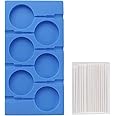 Beasea Large Lollipop Mold, 6 Cavity Silicone Lollipop Molds, Sucker Molds Hard Candy Molds for Chocolate Candy Ice Lollipop Ball Molds Kitchen Tray with 50 Lollipop Sticks - Blue