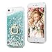 Badalink Phone Case for iPhone 7/8 / SE 2020 / SE 2022 (4.7inch) Cover, Flowing Liquid Floating Bling Glitter Kickstand Cover Shell PC Back 360 Rotating Ring Holder Shockproof Protection - Green