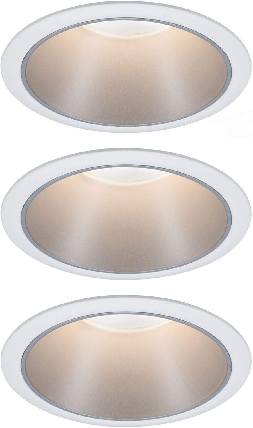 Paulmann Cole Coin Recessed Spotlight, 3 Levels, Dimmable, Diameter 88 mm, 3 x 6.5 W, 460 lm, IP44 Splash Protection
