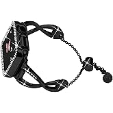 YouthRun For Apple Watch 38MM 40MM 41MM 42MM 44MM 45MM 46MM, Metal Bracelet Fancy Replacement Charm Bands With Protective Case For Women