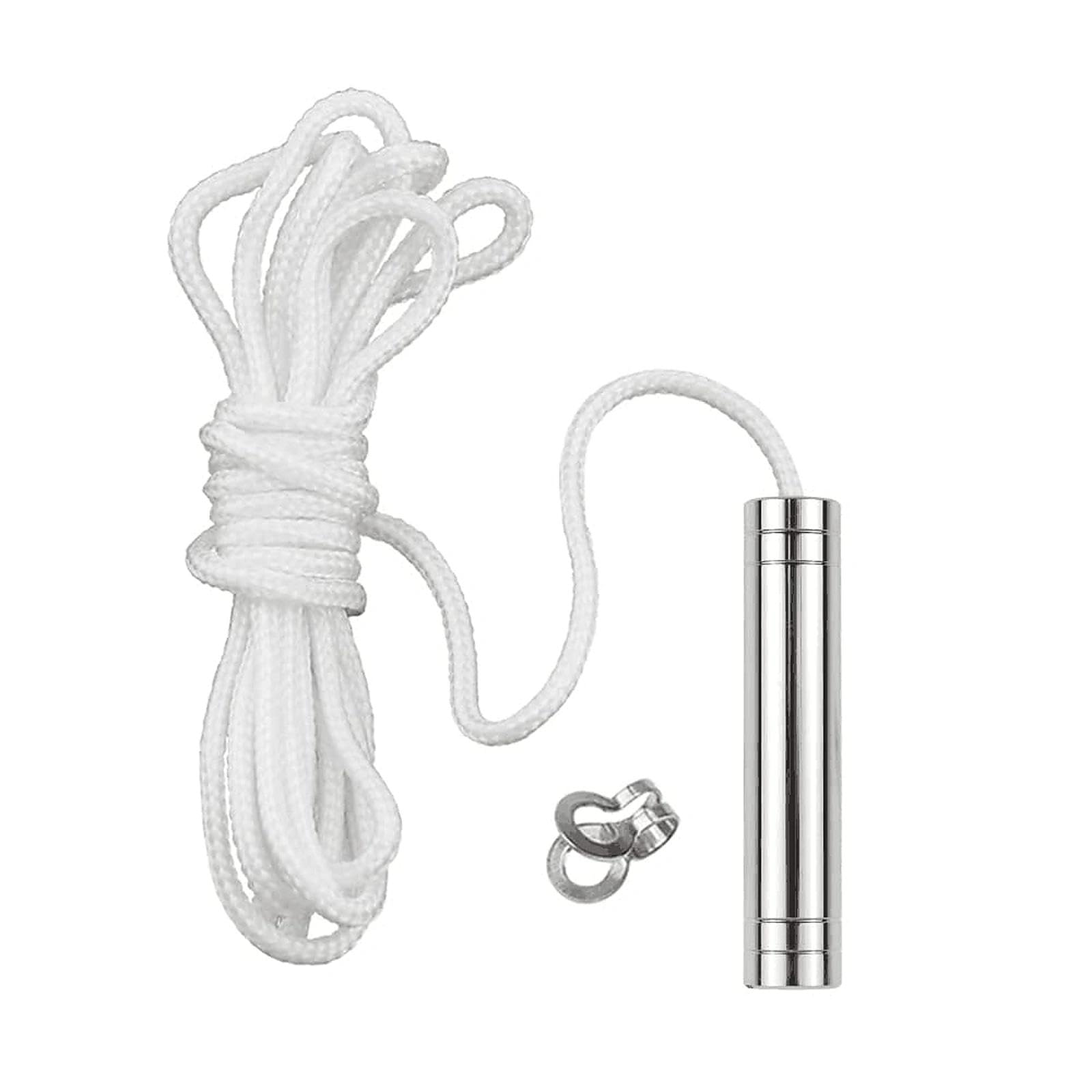 YPLonon Bathroom Light Switch Pull Cord Chrome Light Pull Cord Handle with 1.5M Extension Nylon String Ceiling Light Pull String Replacement for Bathroom Bedroom Ceiling Lights Fan Switch