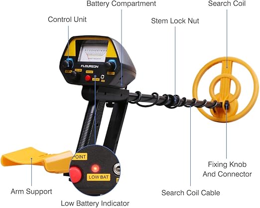 FLOUREON Detector de Metales, Alta Sensibilidad Ajustable, 3 Modos ...