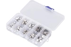 100Pcs Micro MINI USB Female Plug Connector, Plated USB Jack Connector with Grid Design Storage Box, for Digital Products Hou
