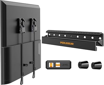 Perlegear No Drill TV Wall Mount for Most 24-55 Inch TVs up to 100 lbs, Studless TV Mount, Drywall TV Bracket with Max VESA 400x400mm, No Stud, Easy Install, Low Profile, PGMT7
