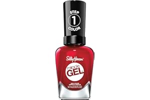 Sally Hansen Miracle Gel Salon Quality Nail Polish | Gel-Like Formula, Two-Step System, No UV Light Needed, Long Lasting | Opaque, Glossy | 449 Rhapsody Red | Classic Red Nail Color