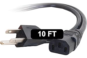 C2G 10FT Replacement AC Power Cord Shielded - Power Cable for Electronics, TV, Computer, Printer, Radio, Monitor, Samsung, Dell, Vizio, LG, Asus, Laptop and More (03134)