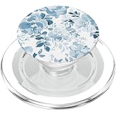 Light Blue Floral Flowers Country Vintage Antique PopSockets PopGrip for MagSafe
