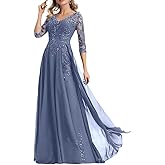 Beaded Applique Mother of The Bride Dresses for Wedding Chiffon Long Mother of The Groom Dress