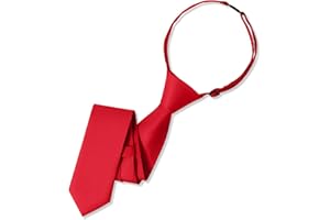 UETLRO Boys Black Tie Pre-tied Adjustable Kids Solid Color Necktie for Age 8-12 Years with Gift Box