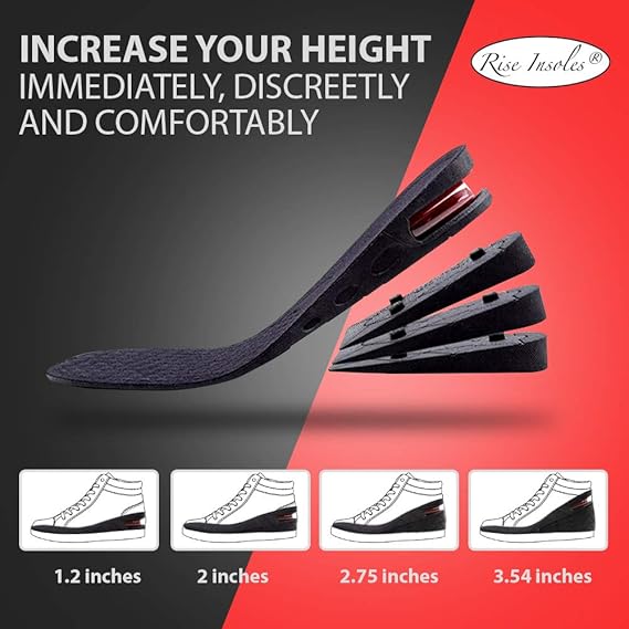 Amazon Com Height Increase Insoles 4 Layer Orthotic Heel Shoe Lift Kit With Air Cushion Elevator Shoe Insole Lifts Kits Inserts For Men Women Taller Insoles 1 2 To 3 5 Variable Height Adjustable Health