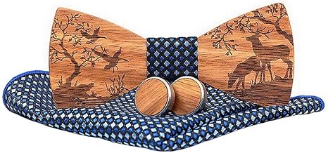 Ukerdo Hombre Hecho a Mano Bosque Gemelos Navidad Alce Patrón Pajaritas