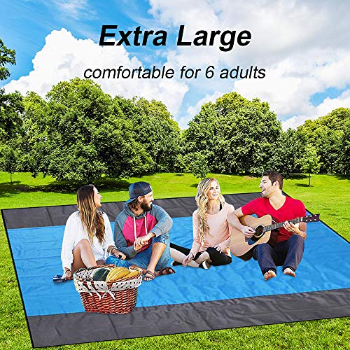 Mumu Sugar Sand Free Beach Blanket, Extra Large Waterproof Beach Mat