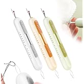 3 Pack 2 in 1 Needle Threader Seam Ripper Tool, Dual-End Sewing Threader for Hand Sewing, Compact Seam Ripper and Needle Threader Set, Multifunctional Needle Threader for Crafting &amp; Repairs