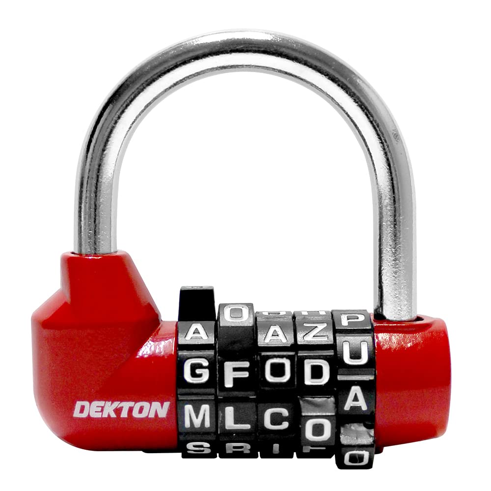 Dekton U-Type Zinc-Alloy Combination Padlock | 5-Digit Resettable Lock | Zinc-Alloy Body Construction & Steel Shackels | Ideal for Luggage, Lockers, and Travel | Heavy Duty Design | No Keys Required