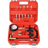 DNA Motoring TU-15A Diesel Engine Compression Gauge Tester with Gauge &amp; Adapters, Cylinder Pressure Meter Teste Tool Kit for Cars Trucks, TOOLS-00337