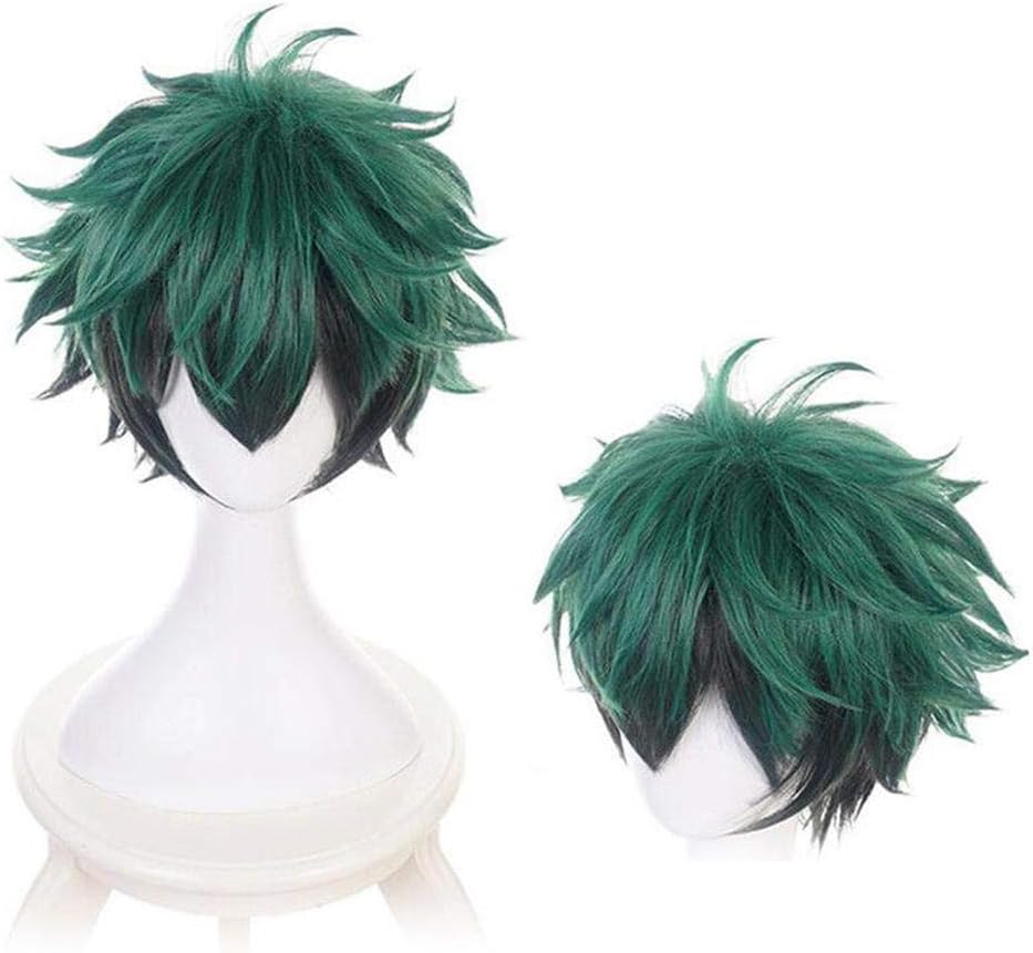 JOAN DOMINGUEZ Cosplay Wig Anime My Hero Academia Deku Izuku Midoriya Green Wig Green Synthetic Hair Party Role Playing Wig