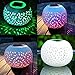 Vista Collection NY Ceramic Solar Table Light Lamp Decor with LED 6 Changing Colors