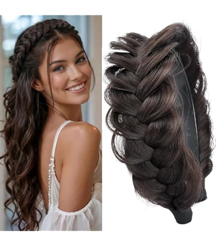 Amazon.com : CJL HAIR 2PCs Braided Headbands Hair Piece for  display picture 1