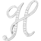 PATIKIL Letter Brooch Pins, Initial Rhinestone Broaches Metal Crystal Alphabet Lapel Pin for Women Jewelry Gift Suit