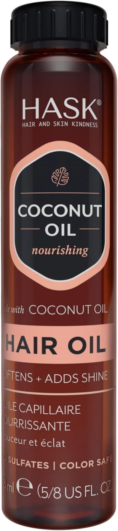 HASK Coconut Nourishing Shine Oil Vial 18mL - All Hair Types, Sulfate Free
