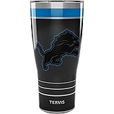 Tervis Traveler NFL Detroit Lions - Night Game Triple Insulated Tumbler Travel Cup Keeps Drinks Cold & Hot, 30oz, Stainless Steel
