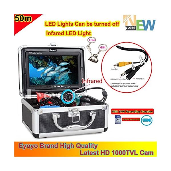 Eyoyo-50M-7-HD-800480p-Monitor-1000TVL-Infrared-Underwater-Camera-IceSea-Fishing-Fish-Finder-With-DVR-Recording-4GB-SD-Card-Lights-Control-Keychain