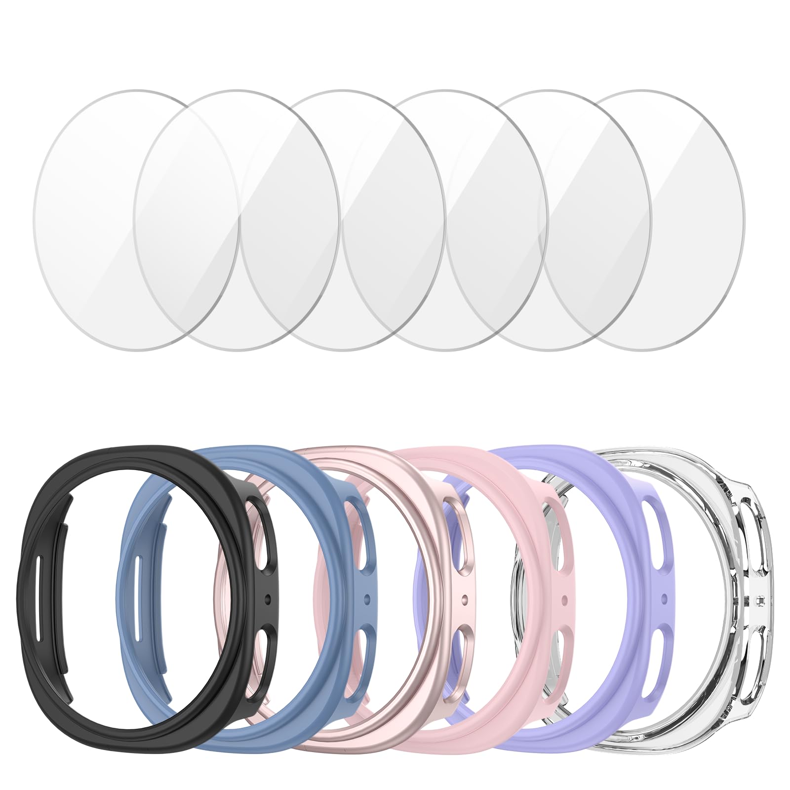 Photo 1 of 6+6 Pack Case for Samsung Galaxy Watch 8 Screen Protector 40mm,Hard PC Bumper Case Protective Face Cover Accessories Compatible with Galaxy Watch 8