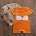 Newborn Baby Boy Girl Fox Romper Summer Jumper Playsuit Outfits (18-24 Months) Orange