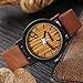 CUCOL Eco Faux Wooden Dial Watches For Men and Women Leather Band Casual Design Brown Color