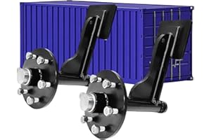 GENERIC RoloTippi 2-Pack Shipping Container Wheels Kit 6-Lug Bolt On Wheels Shipping Container Hub and Spindle Kit 8000LB Fully Assembled for Up to 40' Shipping Container Heavy-Duty Shipping Container, Black