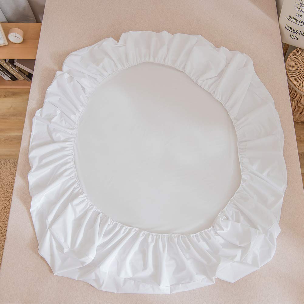 MH MYLUNE HOME Waterproof Mattress Protector Breathable Mattress Pad Cover Stretches up to 13inches Deep Pocket (White, Twin)