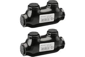 Wengart Insulated Inline Splice Connector,2Pack,Wire Range 2/0-6 Gauge,7/32" Slotted Allen Hex,Pre-Filled with Oxide Inhibitor,UL Listed,Black