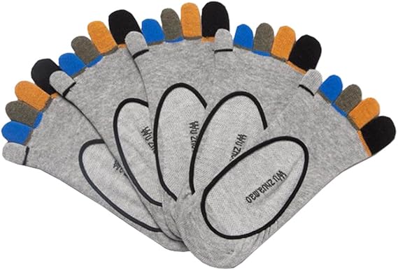 Amazon Ainial フットカバー メンズ 5本指 春夏 配色 おしゃれ カバーソックス 靴下 五本指 浅履き 滑り止め ショートソックス スニーカーソックス 見えない靴下 スポーツ 通気 吸汗 速乾 快適 くるぶし 5足セット フットカバー 通販