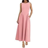 PRETTYGARDEN Summer Sleeveless Maxi Dresses for Women 2026 Elegant Classy A Line Tank Formal Midi Long Wedding Guest Dress
