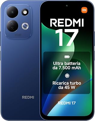 REDMI 17, Smartphone 4+128GB, Blu Profondo, Batteria 7500 mAh, Ricarica 45W
