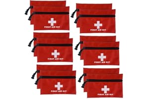 MTGHYARE 12 Pack Mini First Aid Kit Empty Bags Pouch Empty Small 6.3 x 4.3inch First Aid Bags Pouch with Zippered for Home Office Car Businesses Camping,Boat (Empty)