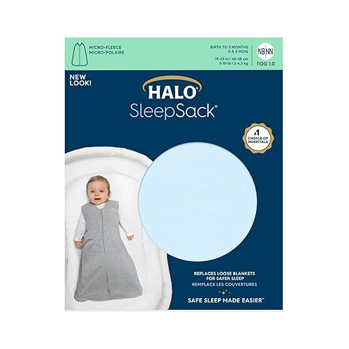 HALO Sleepsack Micro-Fleece Wearable Blanket, TOG Baby Blue