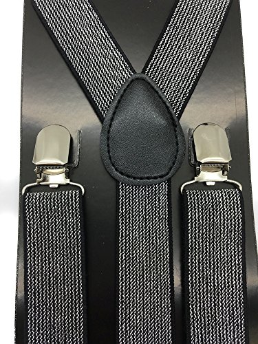 Mens & Women Wedding Accessories Rainbow Sequin Adjustable Bow Tie Silver & Glitter Suspenders