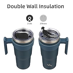 Konokyo 20 oz Tumbler with Handle and 2 Straw 2
