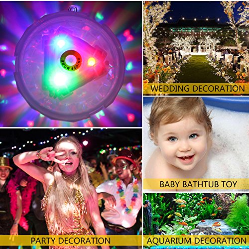 Linkax Pool Lights Floating Lights Pond Lights Waterproof Colorful Baby Bathtub Light for Swimming Pool Pond Bathtub Fountain Party Decorations (7 Lighting Modes)