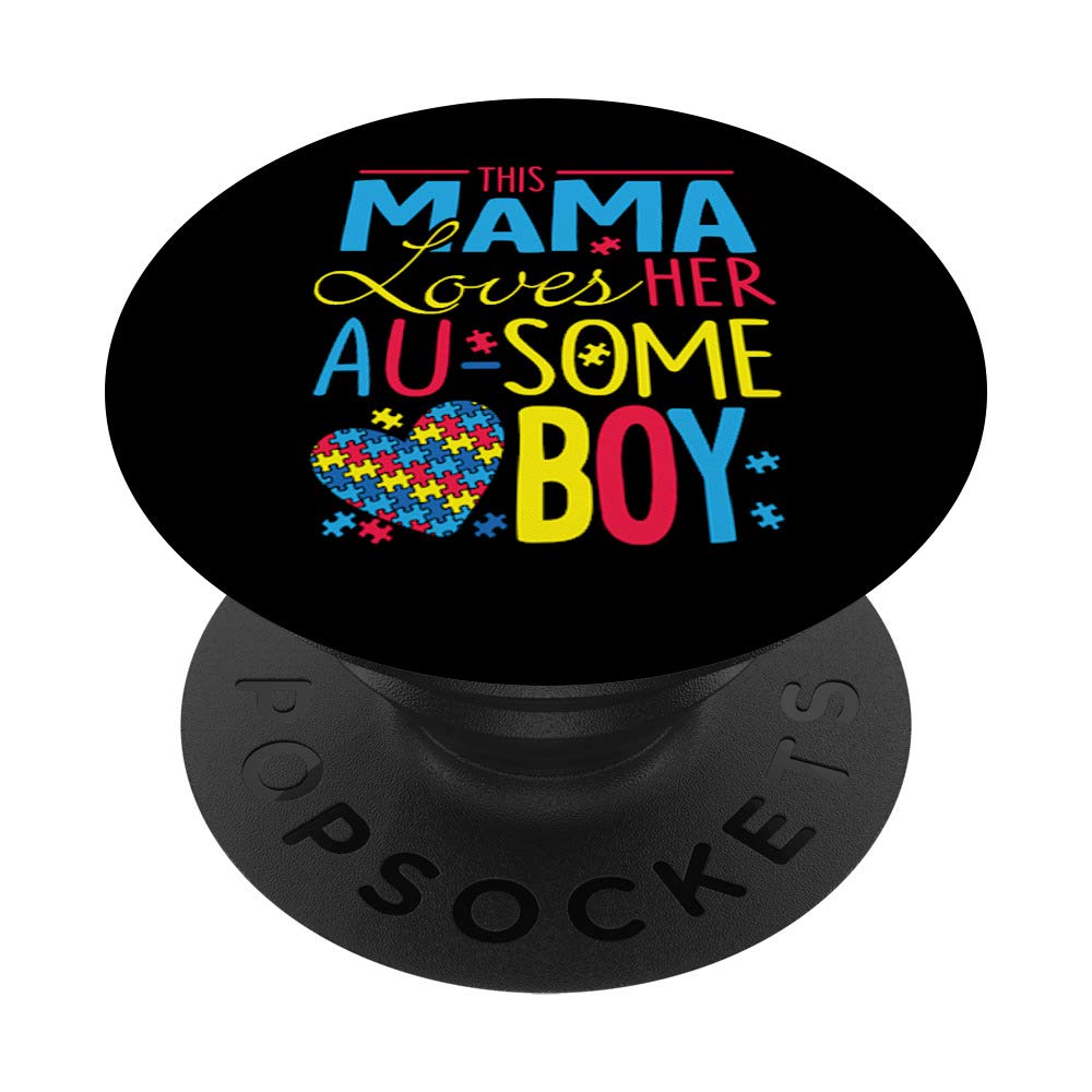 Autism Awareness Gifts Moms Teachers Aspergers Son Boys PopSockets Grip and Stand for Phones and Tablets