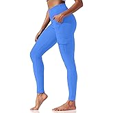 VOOVEEYA High Waisted Womens Leggings, Stretchy Yoga Cargo Pants with Pocktes Tummy Control Workout Leggings