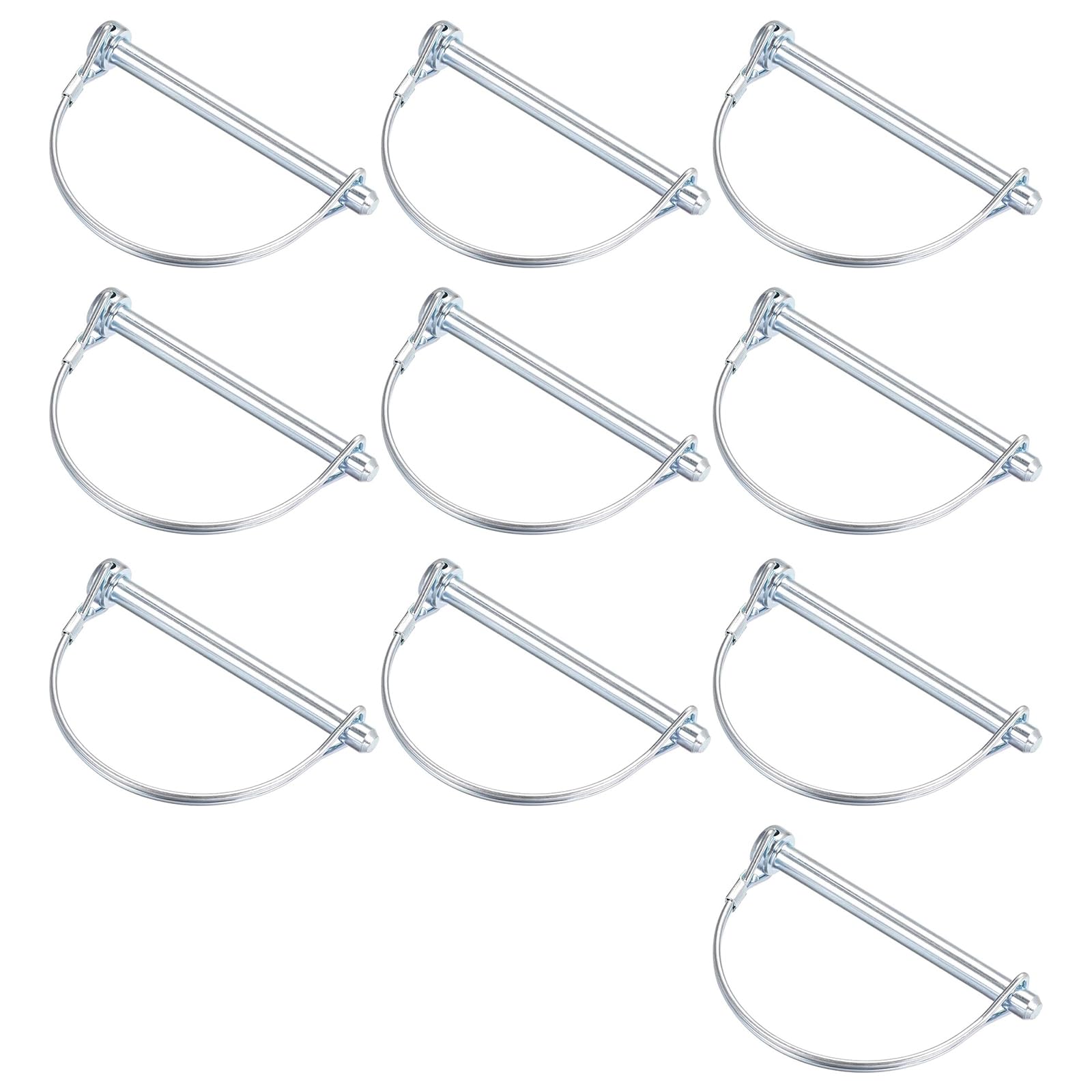 10 Pcs Lynch Pin, 6 mm X 65 mm Locking Pin, Pin Locks, D Shape Trailer Coupler Pins, Linch Pins, Wire Lock Pin, Suitable for Construction Sites, Machinery Manufacturing, and Automobile Repair