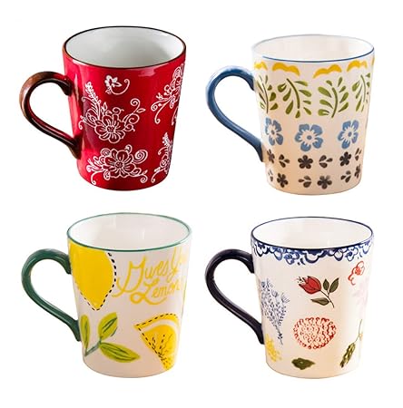 Tazas de cerámica estilo pastoral - Juego de tazas de ...