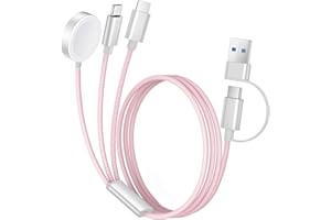 3 in 2 USB C Charger for Apple Watch/iPhone 16/Lightning, Portable Multi-Device Fast Charging Cable, Compatible with iWatch U