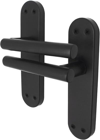 EAI Oliena Matt Black Internal Door Handles Pair on Backplate